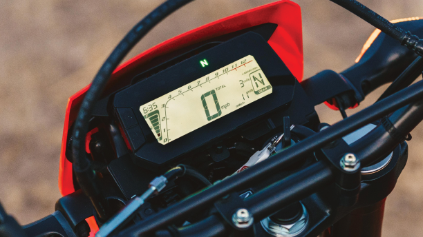 A close-up of the Honda CRF300L dash